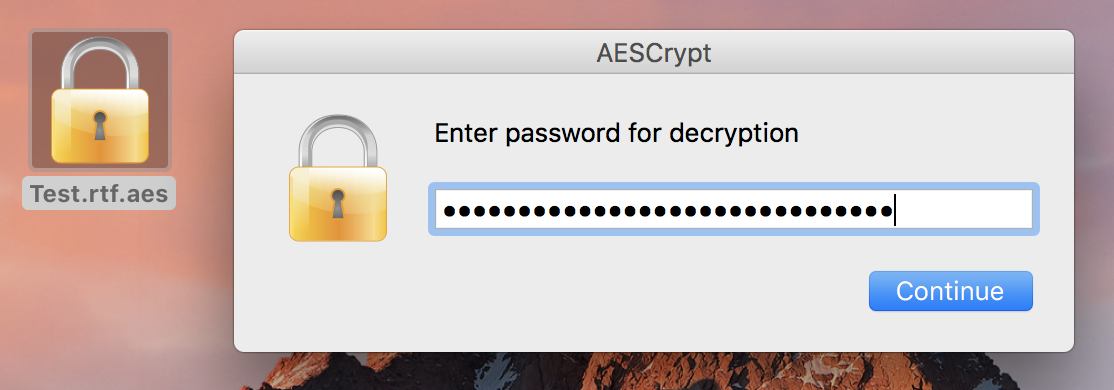 AES Crypt macOS decryption