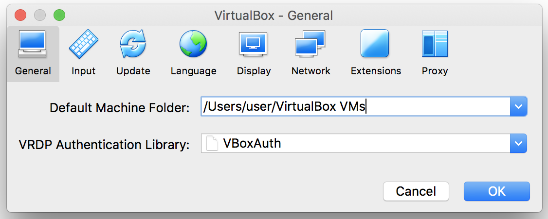 VirtualBox macOS logs settings