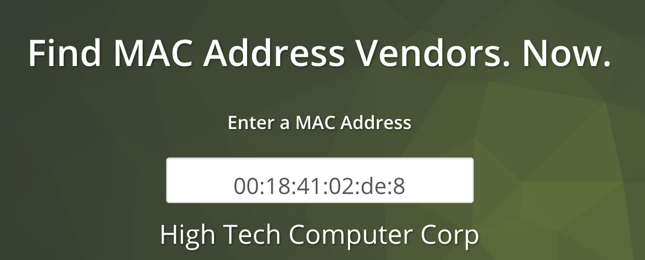 mac-адрес определяем