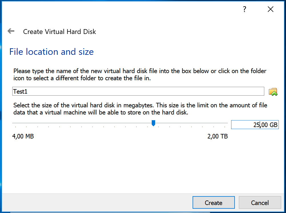VirtualBox new system disk
