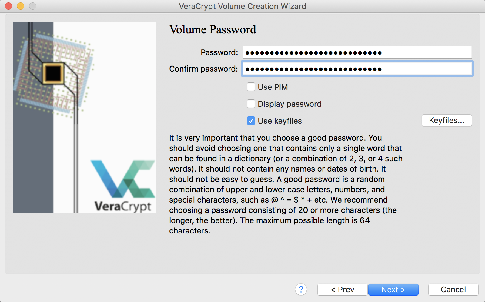 VeraCrypt password