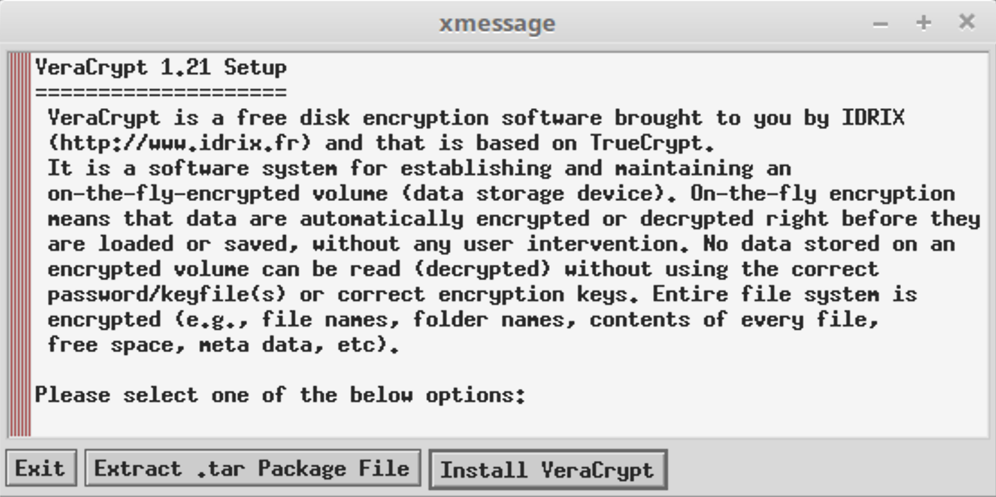 VeraCrypt install