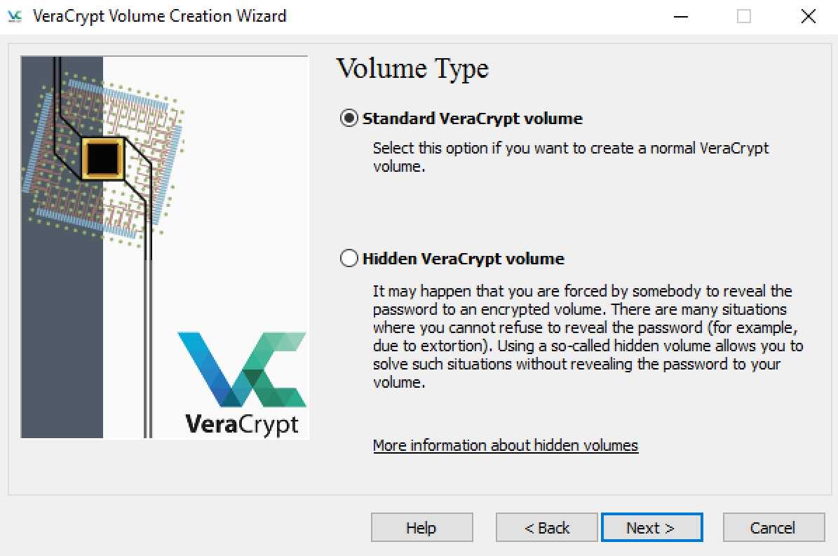 VeraCrypt создание стандартного криптоконтейнера